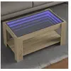 Image de Table basse avec LED chêne sonoma 93x53x45 cm bois d'ingénierie, table d'appoint, table de salon, table latérale, 847555