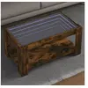Image de Table basse avec LED chêne fumé 93x53x45 cm bois d ingénierie