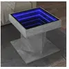 Image de Table basse avec LED gris béton 50x50x45 cm bois d'ingénierie, table d'appoint, table de salon, table latérale, bout 847563