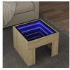 Image de Table basse avec LED infini chêne sonoma 40x40x30 cm, table d'appoint, table de salon, table latérale, bout de 847597