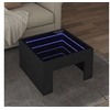 Image de Table basse avec LED infini noir 50x50x30 cm, table d'appoint, table de salon, table latérale, bout de canapé, table 847603