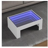 Image de Table basse avec LED infini blanc 70x50x30 cm, table d'appoint, table de salon, table latérale, bout de canapé, table 847609