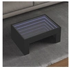 Image de Table basse avec LED infini noir 70x50x30 cm, table d'appoint, table de salon, table latérale, bout de canapé, table 847610