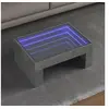 Image de Table basse avec LED infini gris béton 70x50x30 cm, table d'appoint, table de salon, table latérale, bout de canapé, 847612