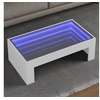 Image de Table basse avec LED infini blanc 90x50x30 cm, table d'appoint, table de salon, table latérale, bout de canapé, table 847616