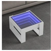 Image de Table basse avec LED infini blanc 50x53x30 cm, table d'appoint, table de salon, table latérale, bout de canapé, table 847623