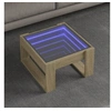Image de Table basse avec LED infini chêne sonoma 50x53x30 cm, table d'appoint, table de salon, table latérale, bout de 847625