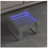 Image de Table basse avec LED infini gris béton 50x53x30 cm, table d'appoint, table de salon, table latérale, bout de canapé, 847626