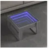 Image de Table basse avec LED infini sonoma gris 50x53x30 cm, table d'appoint, table de salon, table latérale, bout de canapé, 847628