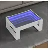 Image de Table basse avec LED infini blanc 70x53x30 cm, table d'appoint, table de salon, table latérale, bout de canapé, table 847630
