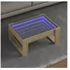 Image de Table basse avec LED infini chêne sonoma 70x53x30 cm, table d'appoint, table de salon, table latérale, bout de 847632