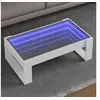 Image de Table basse avec LED infini blanc 90x53x30 cm, table d'appoint, table de salon, table latérale, bout de canapé, table 847637