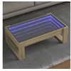 Image de Table basse avec LED infini chêne sonoma 90x53x30 cm, table d'appoint, table de salon, table latérale, bout de 847639