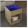 Image de Table basse avec LED infini chêne sonoma 40x40x50 cm, table d'appoint, table de salon, table latérale, bout de 847646