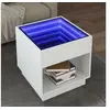 Image de Table basse avec LED infini blanc 50x50x50 cm, table d'appoint, table de salon, table latérale, bout de canapé, table 847651