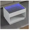 Image de Table basse avec LED infini blanc 70x50x50 cm, table d'appoint, table de salon, table latérale, bout de canapé, table 847658
