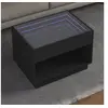 Image de Table basse avec LED infini noir 70x50x50 cm, table d'appoint, table de salon, table latérale, bout de canapé, table 847659