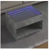 Image de Table basse avec LED infini gris béton 70x50x50 cm, table d'appoint, table de salon, table latérale, bout de canapé, 847661