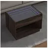 Image de Table basse avec LED infini chêne marron 70x50x50 cm