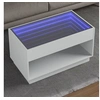 Image de Table basse avec LED infini blanc 90x50x50 cm, table d'appoint, table de salon, table latérale, bout de canapé, table 847665