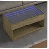Image de Table basse avec LED infini chêne sonoma 90x50x50 cm, table d'appoint, table de salon, table latérale, bout de 847667
