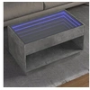 Image de Table basse avec LED infini gris béton 90x50x50 cm, table d'appoint, table de salon, table latérale, bout de canapé, 847668