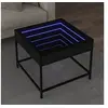 Image de Table basse avec LED Infinity noir 50x50x41 cm, table d'appoint, table de salon, table latérale, bout de canapé, 847677