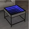 Image de Table basse avec LED Infinity sonoma gris 50x50x41 cm, table d'appoint, table de salon, table latérale, bout de 847680