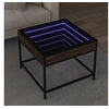 Image de Table basse avec LED Infinity chêne marron 50x50x41 cm, table d'appoint, table de salon, table latérale, bout de 847681
