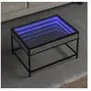 Image de Table basse avec LED infini sonoma gris 70x50x41 cm, table d'appoint, table de salon, table latérale, bout de canapé, 847685