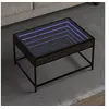 Image de Table basse avec LED infini chêne marron 70x50x41 cm, table d'appoint, table de salon, table latérale, bout de 847686