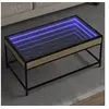 Image de Table basse avec LED infini chêne sonoma 90x50x41 cm, table d'appoint, table de salon, table latérale, bout de 847688