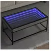Image de Table basse avec LED infini sonoma gris 90x50x41 cm, table d'appoint, table de salon, table latérale, bout de canapé, 847690