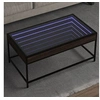 Image de Table basse avec LED Infinity chêne marron 90x50x41 cm, table d'appoint, table de salon, table latérale, bout de 847691