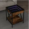 Image de Table basse avec LED Infinity chêne fumé 40x40x49 cm, table d'appoint, table de salon, table latérale, bout de 847694