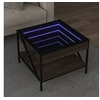Image de Table basse avec LED Infinity chêne marron 50x50x38 cm, table d'appoint, table de salon, table latérale, bout de 847701
