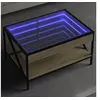 Image de Table basse avec LED infini chêne sonoma 70x50x38 cm, table d'appoint, table de salon, table latérale, bout de 847703