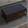 Image de Table basse avec LED Infinity chêne marron 90x50x38 cm, table d'appoint, table de salon, table latérale, bout de 847711
