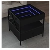 Image de Table basse avec LED Infinity noir 50x50x51 cm, table d'appoint, table de salon, table latérale, bout de canapé, 847712