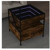 Image de Table basse avec LED Infinity chêne fumé 50x50x51 cm, table d'appoint, table de salon, table latérale, bout de 847714