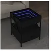 Image de Table basse avec LED Infinity noir 40x40x51 cm, table latérale, table de salon, table d'accent, bout de canapé, table 847717