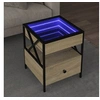 Image de Table basse avec LED Infinity chêne sonoma 40x40x51 cm, table latérale, table de salon, table d'accent, bout de 847718