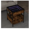 Image de Table basse avec LED Infinity chêne fumé 40x40x51 cm, table latérale, table de salon, table d'accent, bout de canapé, 847719