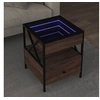 Image de Table basse avec LED Infinity chêne marron 40x40x51 cm, table latérale, table de salon, table d'accent, bout de 847721
