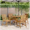 Image de Ensemble à manger de jardin 5 pcs Bois d'acacia solide