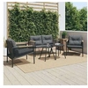 Image de Ensemble de meubles de balcon avec coussins 5 pcs noir acier, ensemble de meubles d'extérieur, ensemble de balcon de 3283636