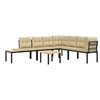 Image de Ensemble de banc de jardin avec coussins 5 pièces noir