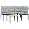 Image de Ensemble table et chaise de jardin metal noir 0 personnes table rectangulaire 55 x 55 cm