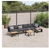 Image de Salon de jardin 5 pcs avec coussins noir aluminium, ensemble de canapés de jardin, ensemble de canapés de patio, 3283693