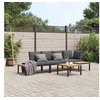 Image de Salon de jardin 4 pcs avec coussins noir aluminium, ensemble de canapés de jardin, ensemble de canapés de patio, 3283706